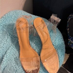 Stylish Clear Heels by Shoe Land